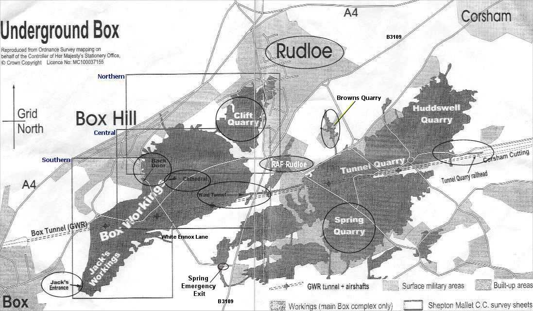 Corsham Quarries Map