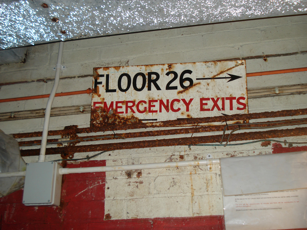 Despite what the sign says, the bunker is split over only three levels - floors 26, 27 and 28.