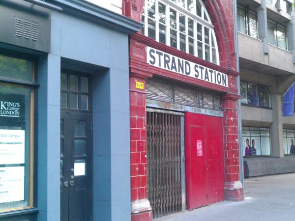 The former entrance to Strand Station.