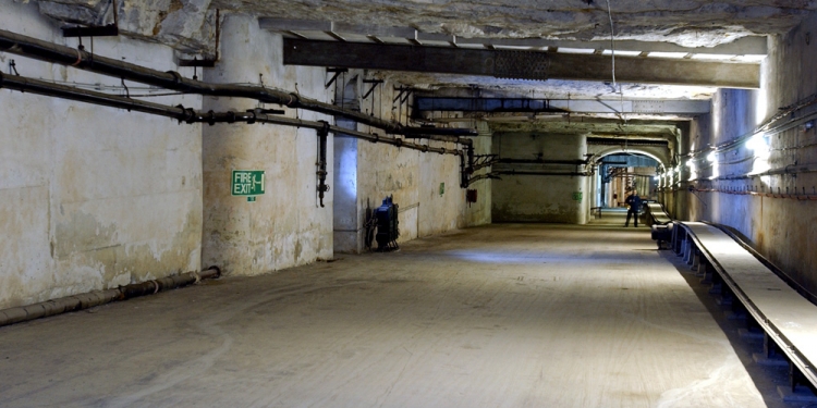 The main corridor looking east.