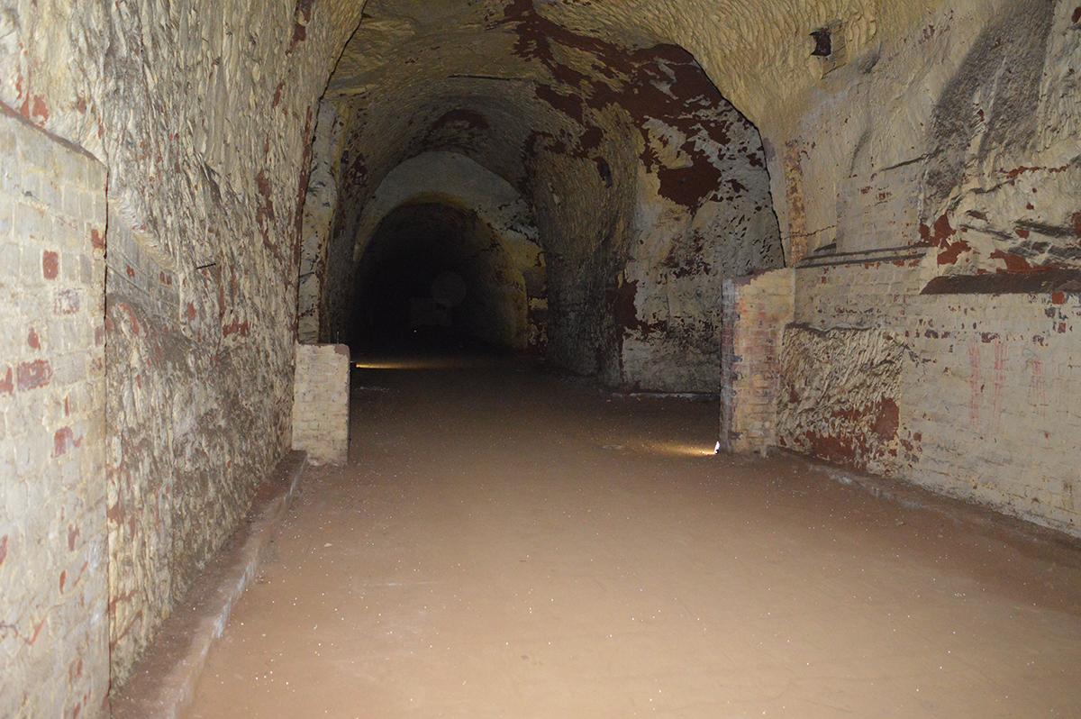 A cross-sectional tunnel at between main corridor two and three.