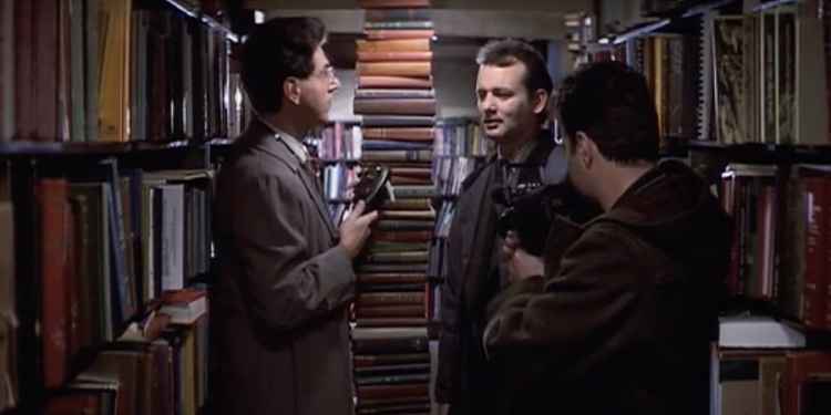 Ghostbusters - symmetrical book stacking