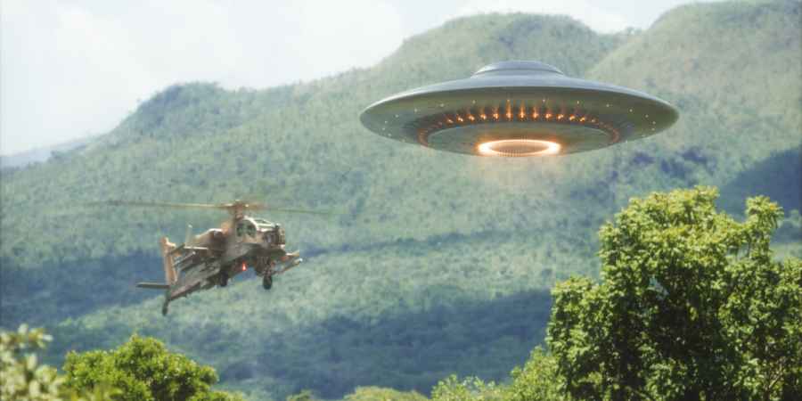 UFO With Helicopter