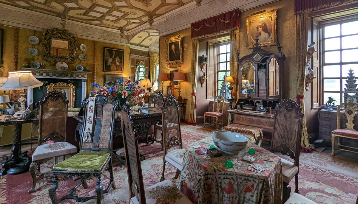 Inside one of Chillingham Castle's more plush rooms