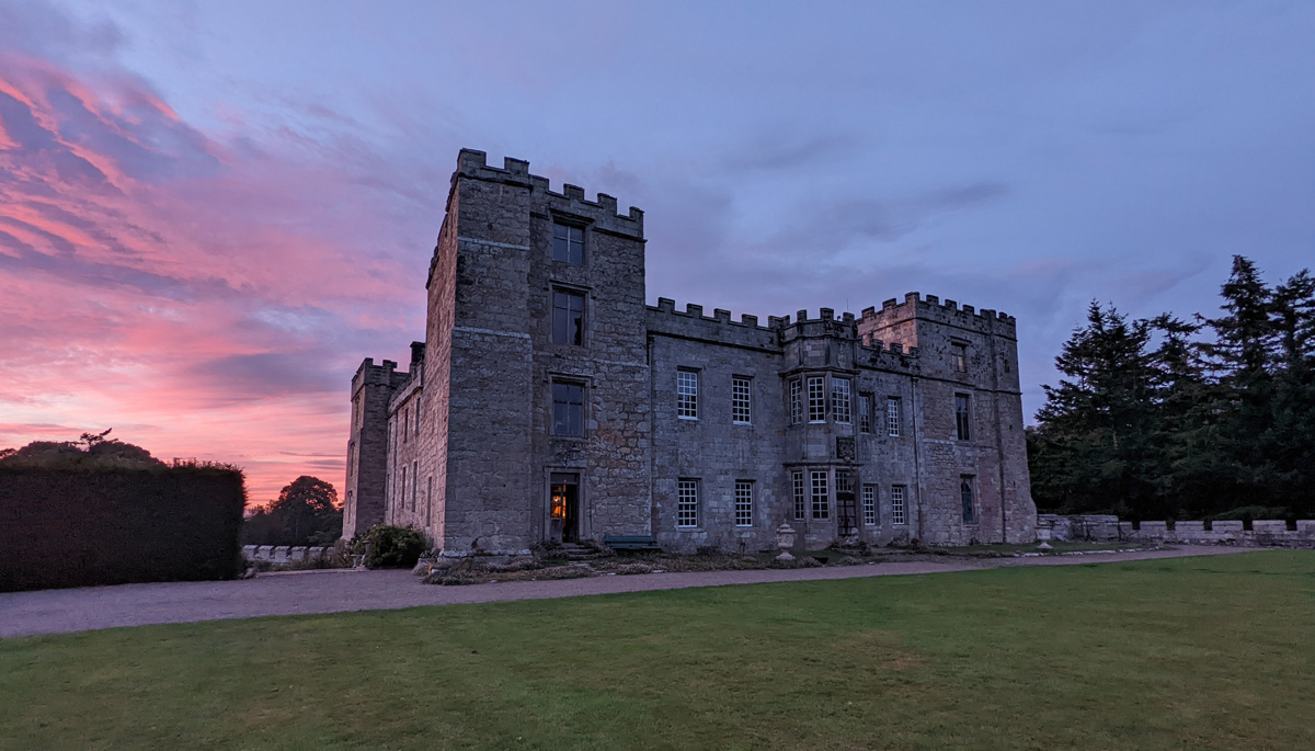 Sunset over Chillingham Castle