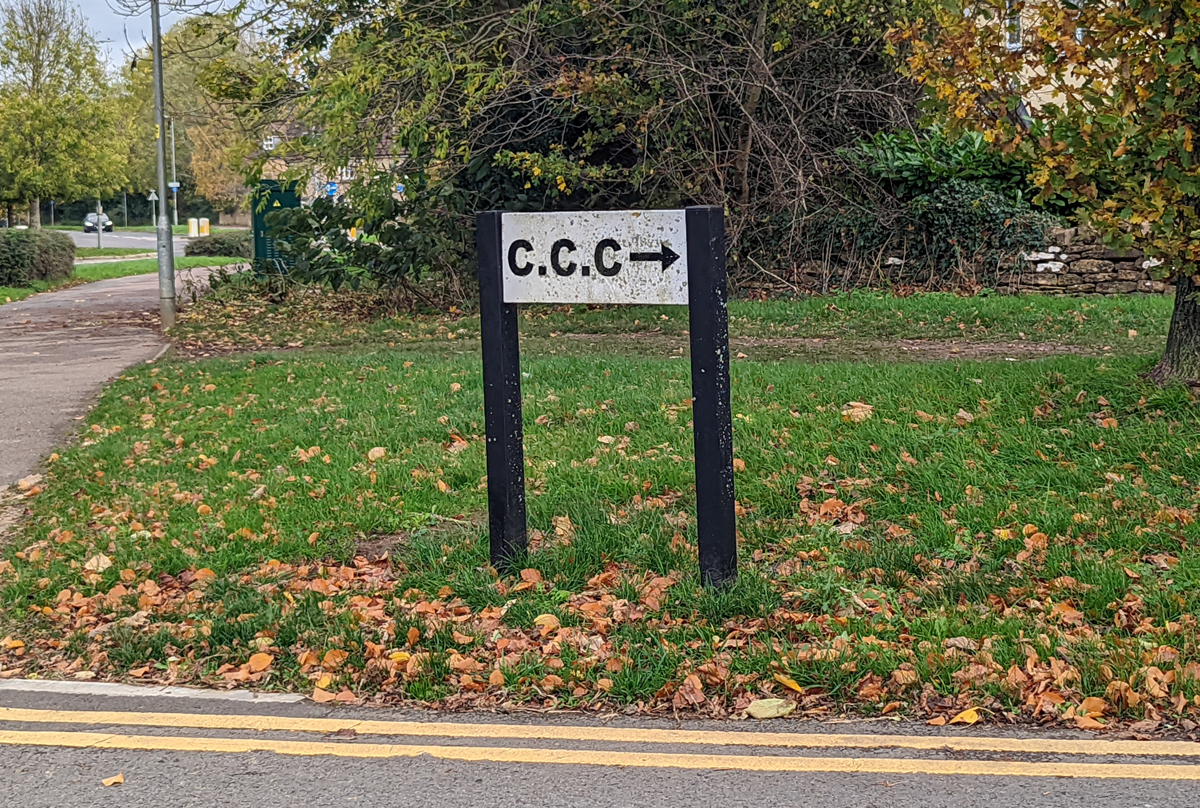 MOD signage on Peel Circus on approach to CCC.